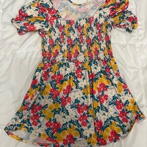 Floral Kids Dress - Pink, Yellow, Blue